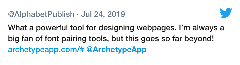 tweet showing praise from a happy user